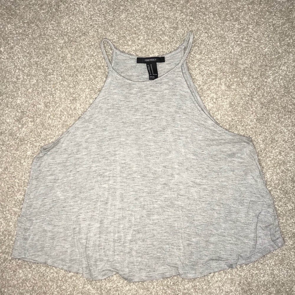 Forever 21 Gray Flowy Tank/Crop Top